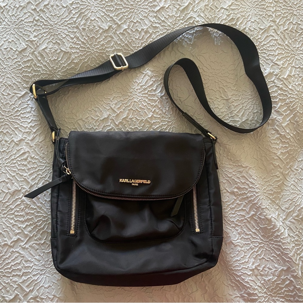 Karl Lagerfeld Paris Cara black nylon crossbody bag 🖤